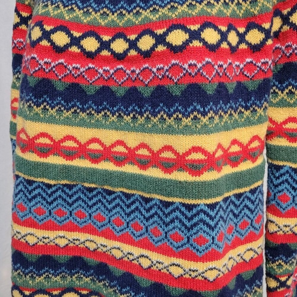 HANDKNIT COZY STRIPED LONG-SLEEVE SWEATER JUMPER L XL - Picture 7 of 8